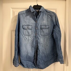Rubbish Medium Wash Denim Button-Up Shirt